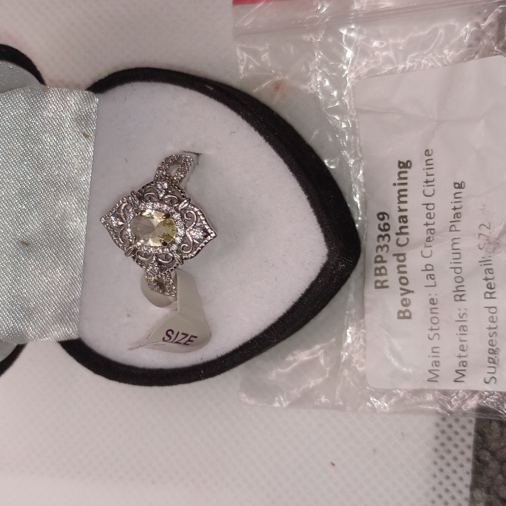 BOMB PARTY BEYOND CHARMING LAB CREATED CITRINE RHODIUM PLATING - Picture 6 of 7